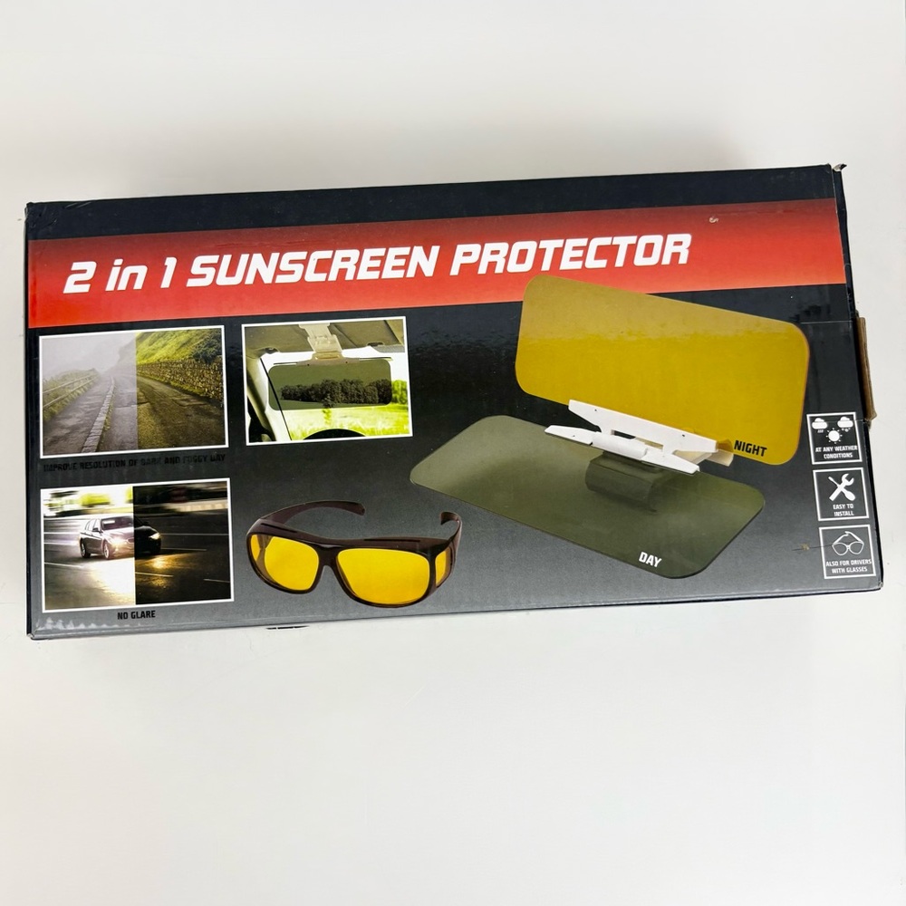 2 in 1 TacVisor Polarized Day & Night Glare Block Safety Visor With Glasses New